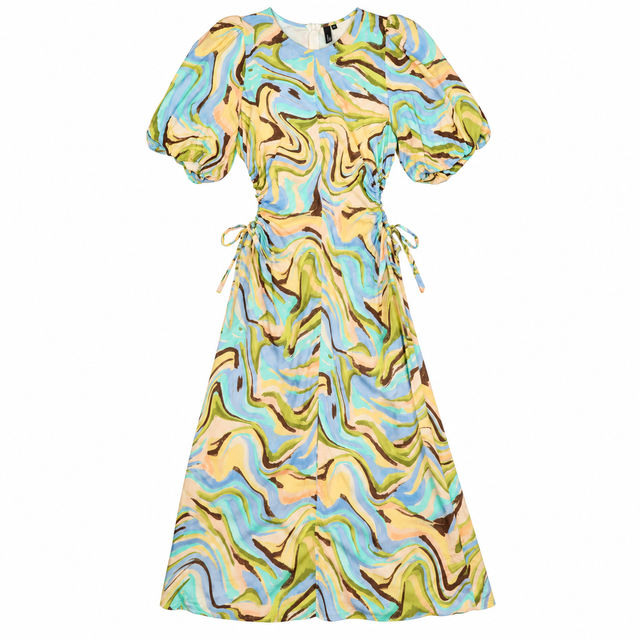 Midi Dress Multicolour Abstract Print