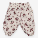 Cord Cropped Trouser Cream with Floral Prints