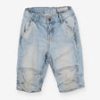 Light wash denim jorts