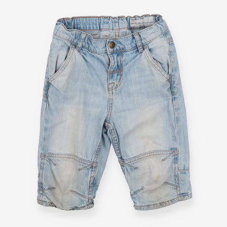 Light wash denim jorts