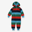 Onesie orange navy blue green striped