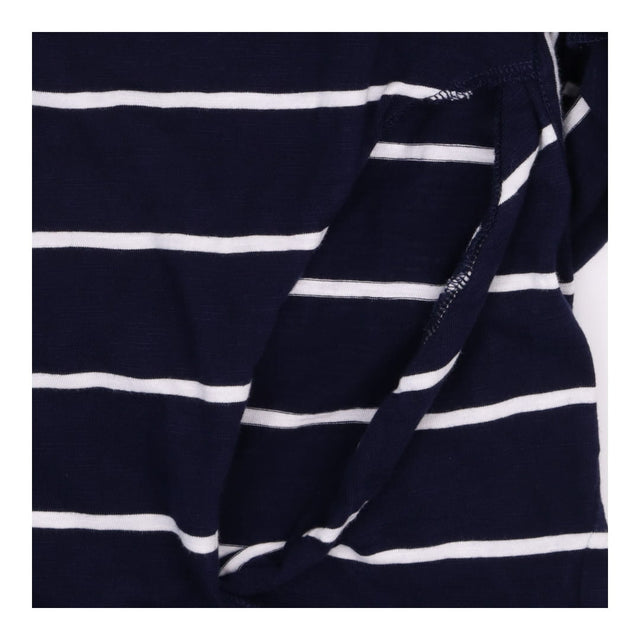 Nursing Dress Navy Stripe Short Sleeve Mid Length