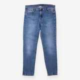 Jeans Mid Wash Blue Slim Leg Lightning Bolt Denim