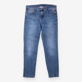 Jeans Mid Wash Blue Slim Leg Lightning Bolt Denim