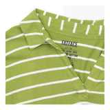 Henley Top Green and White Strip