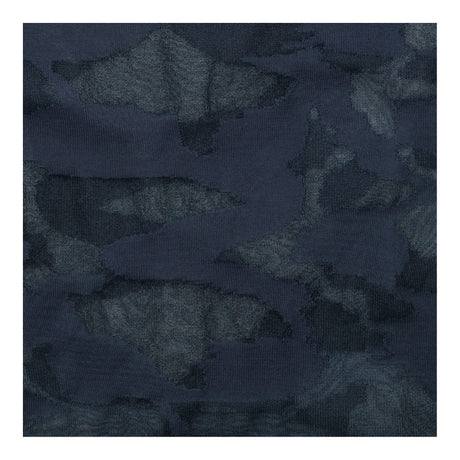 Navy Abstract Print Sheer Roll Neck Jumper
