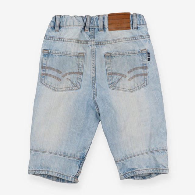 Light wash denim jorts