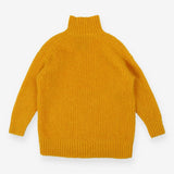 Yellow oversize knitted mohair rollneck sweater