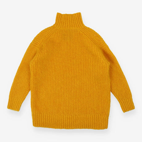 Yellow oversize knitted mohair rollneck sweater