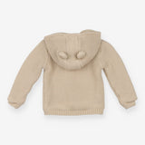 Cream Knit Hooded Cardigan