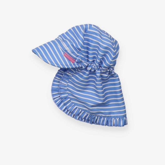 Sun Hat Blue Striped Frilly Edge