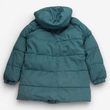 Coat teal puffer fleece lined 