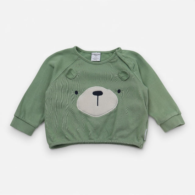 Sweater green bear face