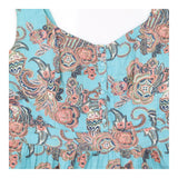 Pinafore Dress Paisley Print Cotton Turquoise