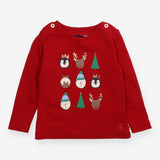 T-shirt long sleeve red Christmas themed