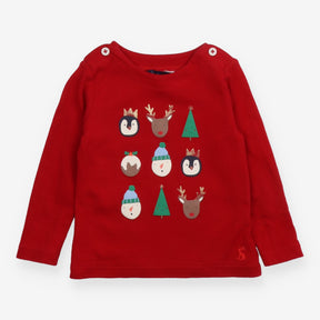 T-shirt long sleeve red Christmas themed