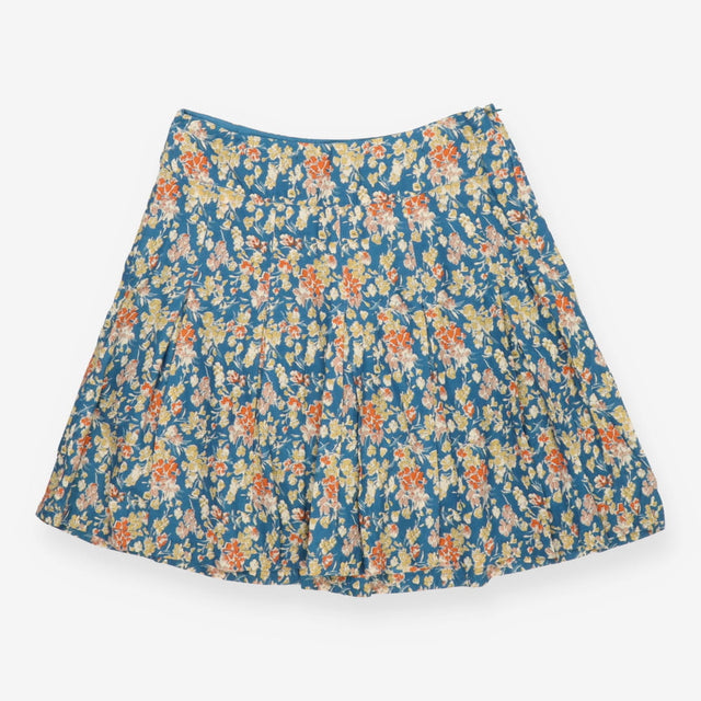FatFace Blue Bird & Floral Pleated Mini Skirt