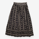 Maxi Skirt Black Cream Printed Long Length