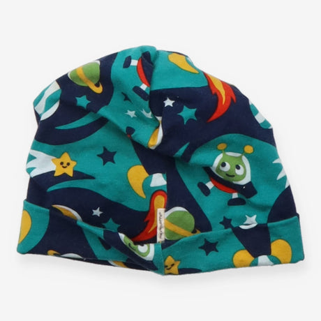 Beanie hat navy space and aliens 
