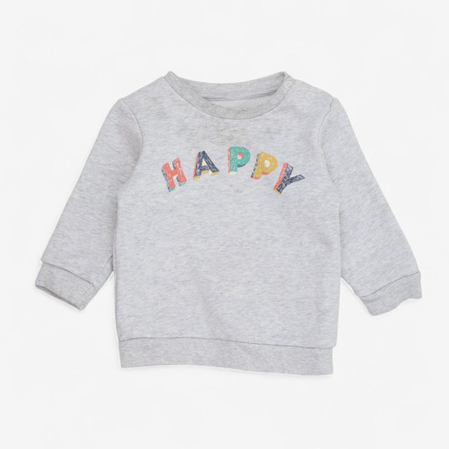Sweatshirt Jersey Grey Happy