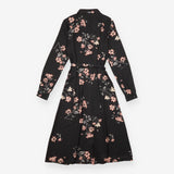 Vero Moda Black Pink Floral Long Sleeve Belted Shi
