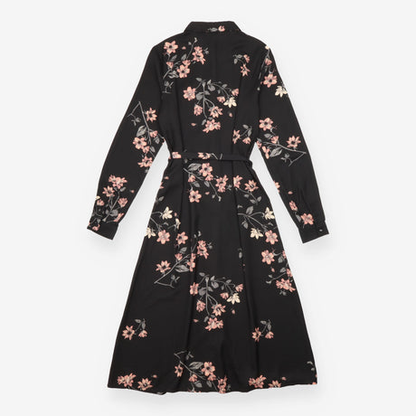 Vero Moda Black Pink Floral Long Sleeve Belted Shi