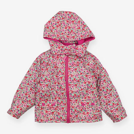 4 in 1 Raincoat Blue Floral with Pink Fleece