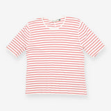Scoop neck T-shirt Red and White Stripes