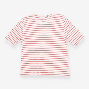 Scoop neck T-shirt Red and White Stripes