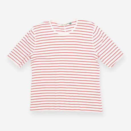 Scoop neck T-shirt Red and White Stripes