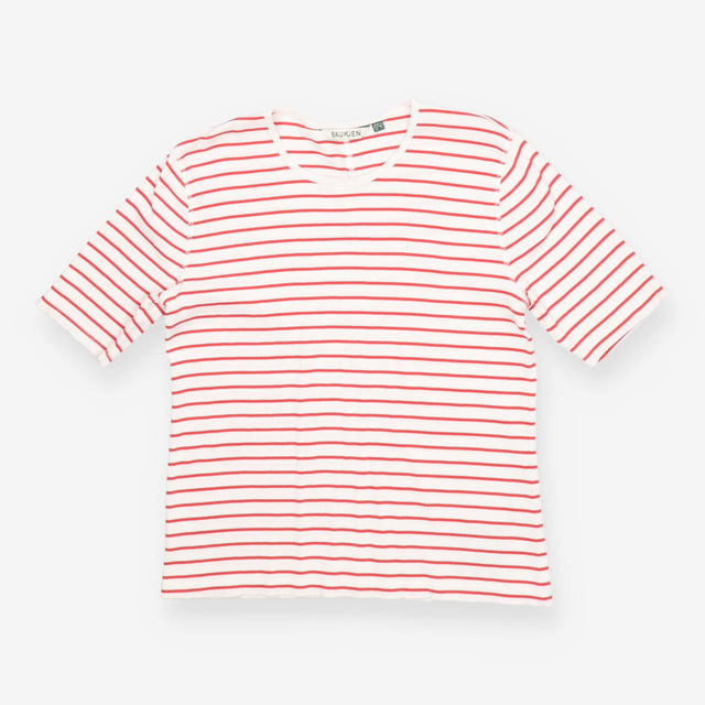 Scoop neck T-shirt Red and White Stripes