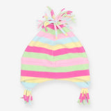 Winter Hat Pastel Striped with Tassels 