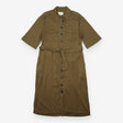 Midi Utility Dress Dark Khaki Lyocell Belted