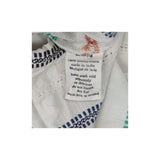  Cropped Stripe Blouse Cotton High Collar