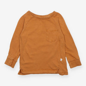 T-Shirt Long Sleeve Brown with Pocket