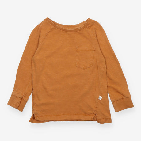T-Shirt Long Sleeve Brown with Pocket