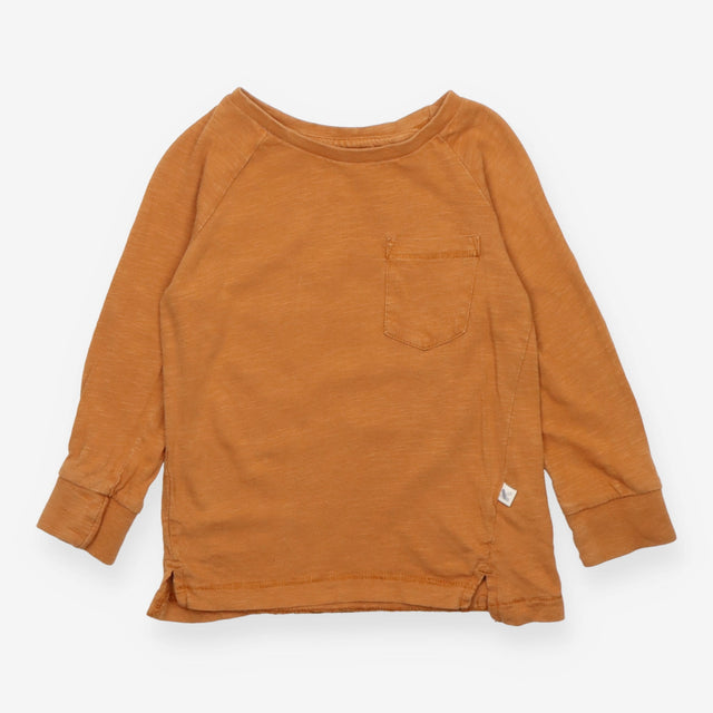T-Shirt Long Sleeve Brown with Pocket
