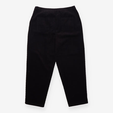Trousers Black Corduroy Relaxed Tapered Cropped
