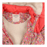 Puffer Coat Red and Pink Floral Removable Sleeves