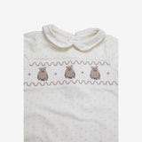Romper Jersey Cream with Brown Bears and Spots