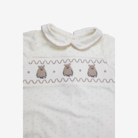 Romper Jersey Cream with Brown Bears and Spots