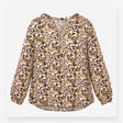 Top Blush Pink Floral Print Long Sleeve High Low H