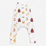 Romper Jersey White Woodland Friends