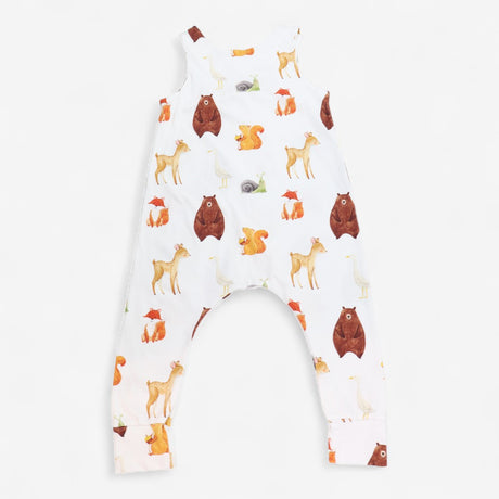 Romper Jersey White Woodland Friends