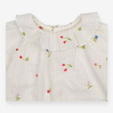 Shirt with Ruffle Collar White and Embroidered Che