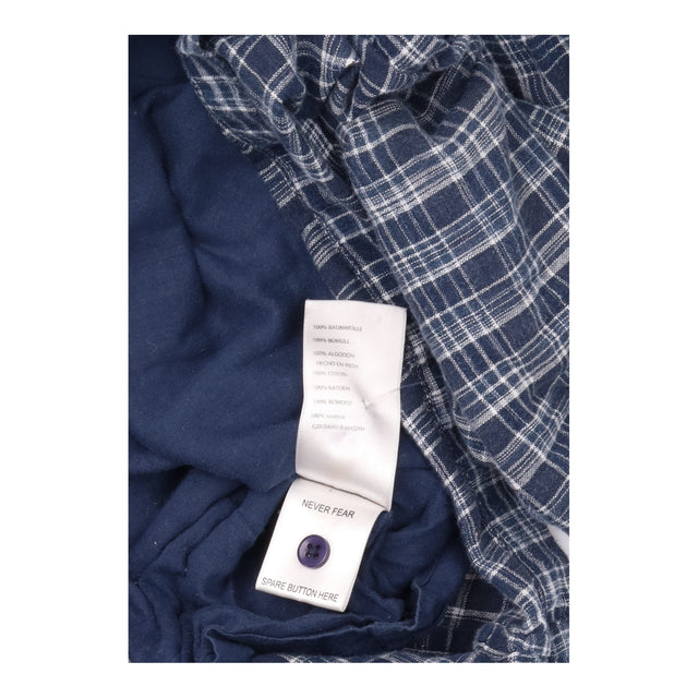 Dress Midi Checked Button Front Navy