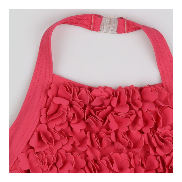 Halterneck pink heart ruffle swimsuit