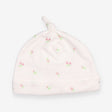 Baby hat white embroidered flowers