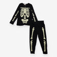 Black skeleton glow in the dark pyjamas
