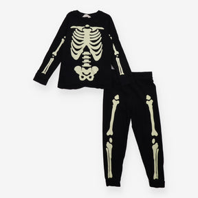 Black skeleton glow in the dark pyjamas